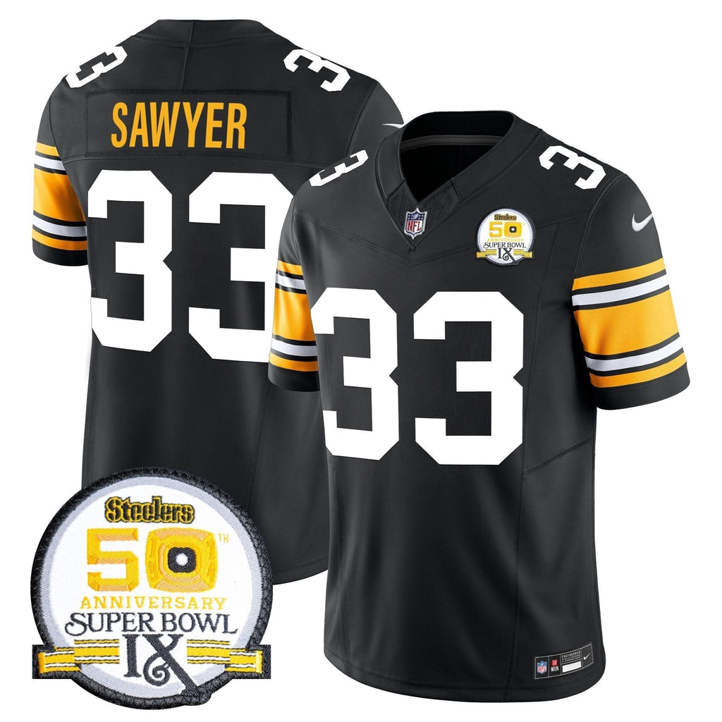 PIT 50th Anniversary Of Super Bowl IX Patch Vapor Limited Jersey