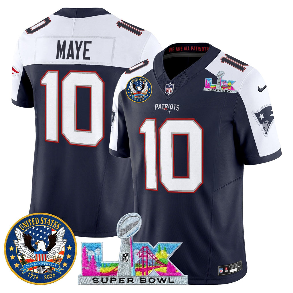 NE "Super Bowl LX & United States 250th Patch" Vapor Limited Jersey