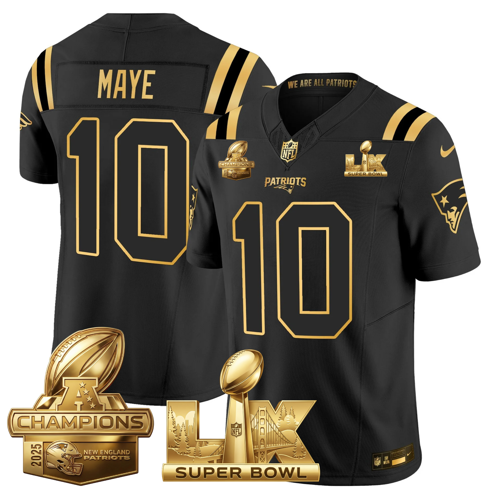 NE 2025 AFC Champions Vapor Limited Gold Jersey V2