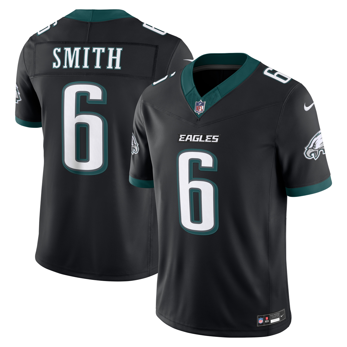 Men's Philadelphia Eagles Devonta Smith Nike Black Alternate Vapor Fuse Stitched Limited Jersey