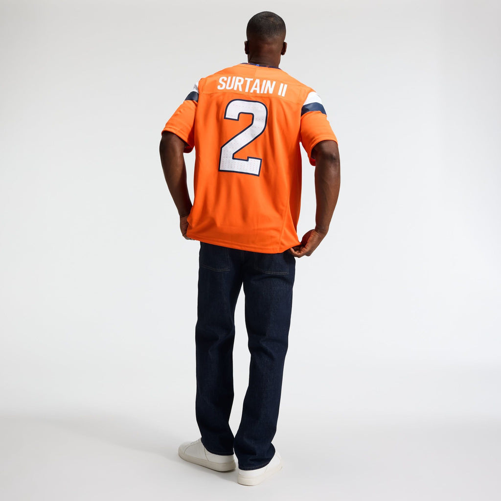 Men's Denver Broncos Patrick Surtain Ii Nike Orange Team Vapor Fuse Stitched Limited Jersey