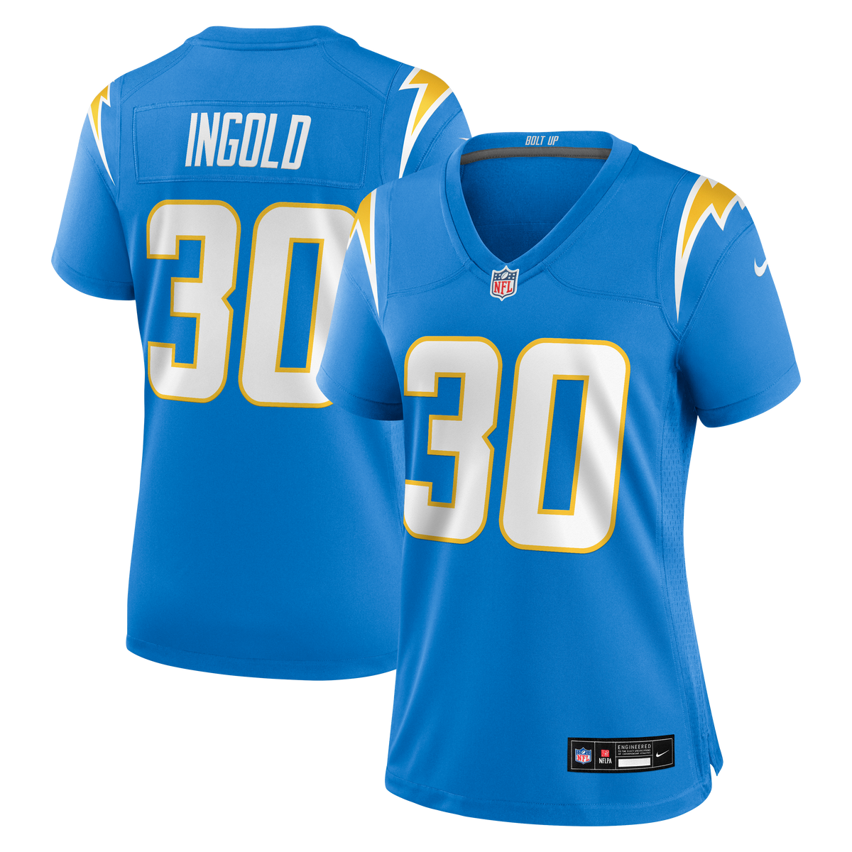 Women's Los Angeles Chargers Alec Ingold Nike Powder Blue Team Game Jersey
