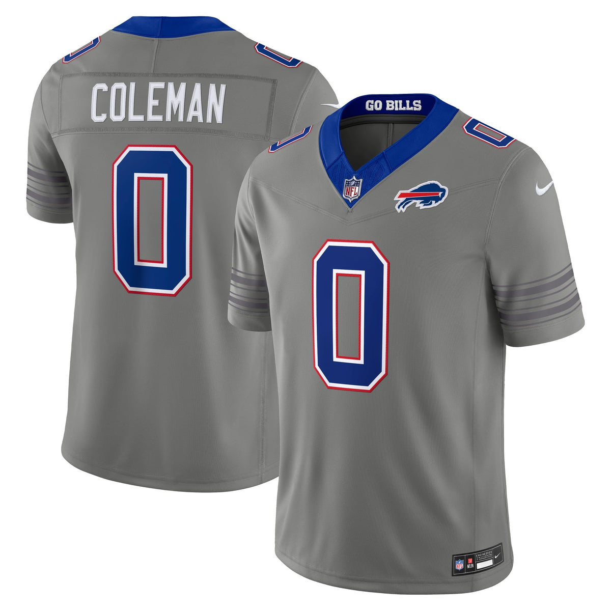 Men's Buffalo Bills Keon Coleman Nike Gray Nickel City Vapor Fuse Stitched Limited Jersey