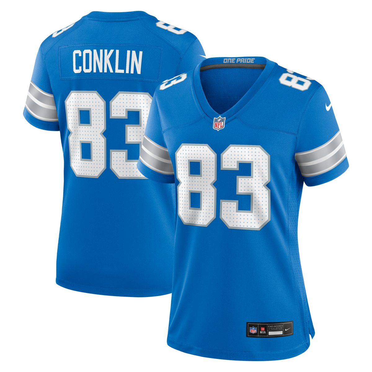 Women's Detroit Lions Tyler Conklin Nike Blue Team Game Jersey