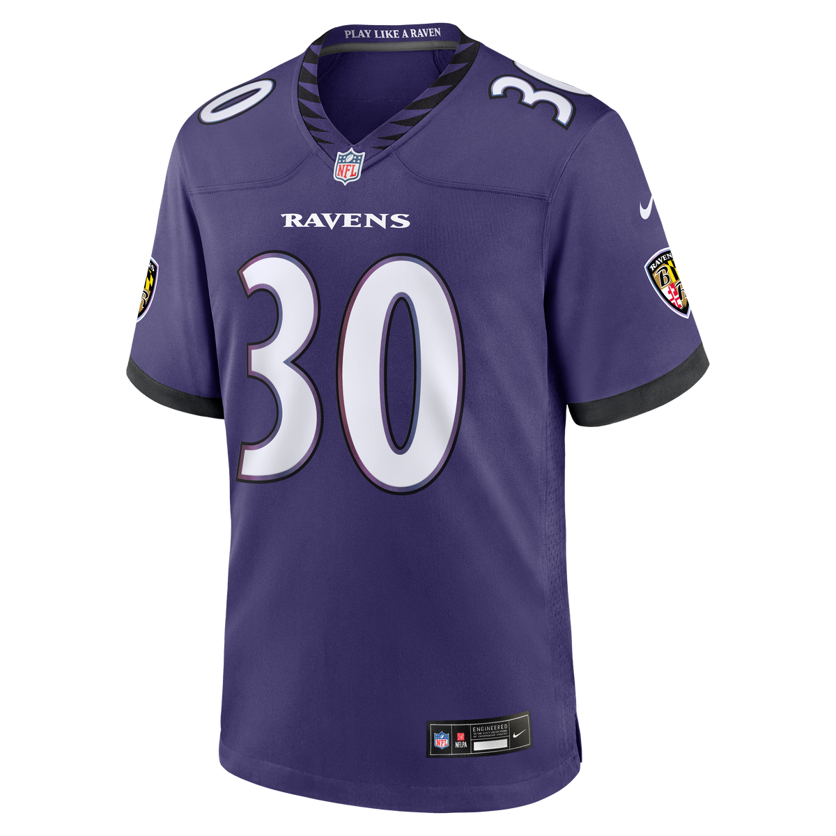 Men's Baltimore Ravens Ryan Eckley Nike Purple Team Game Jersey