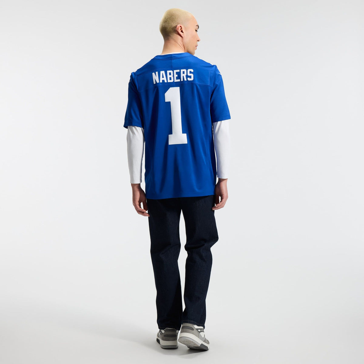 Men's New York Giants Malik Nabers Nike Royal Team Vapor Fuse Stitched Limited Jersey