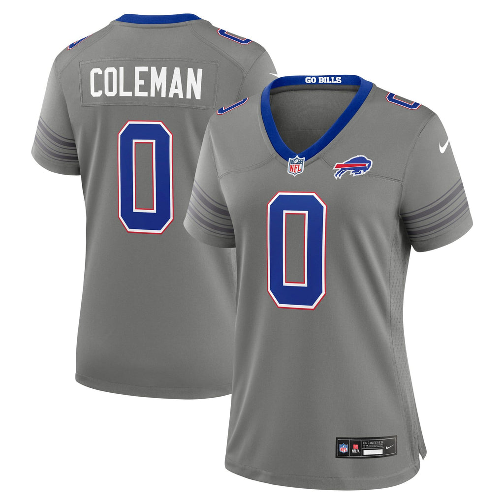 Women's Buffalo Bills Keon Coleman Nike Gray Nickel City Game Jersey