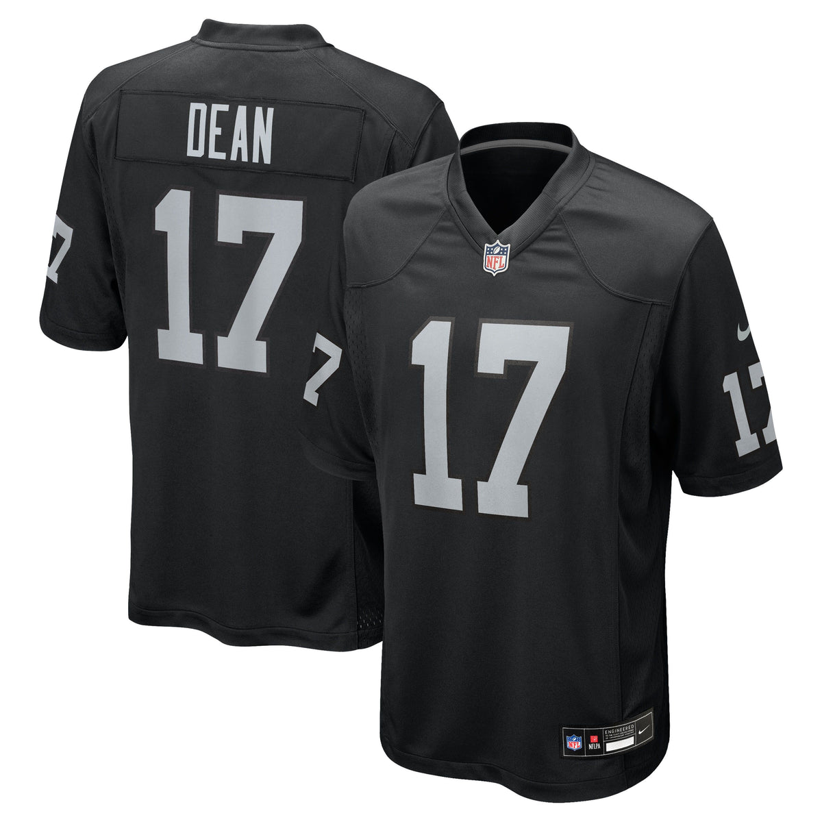 Men's Las Vegas Raiders Nakobe Dean Nike Black Team Game Jersey