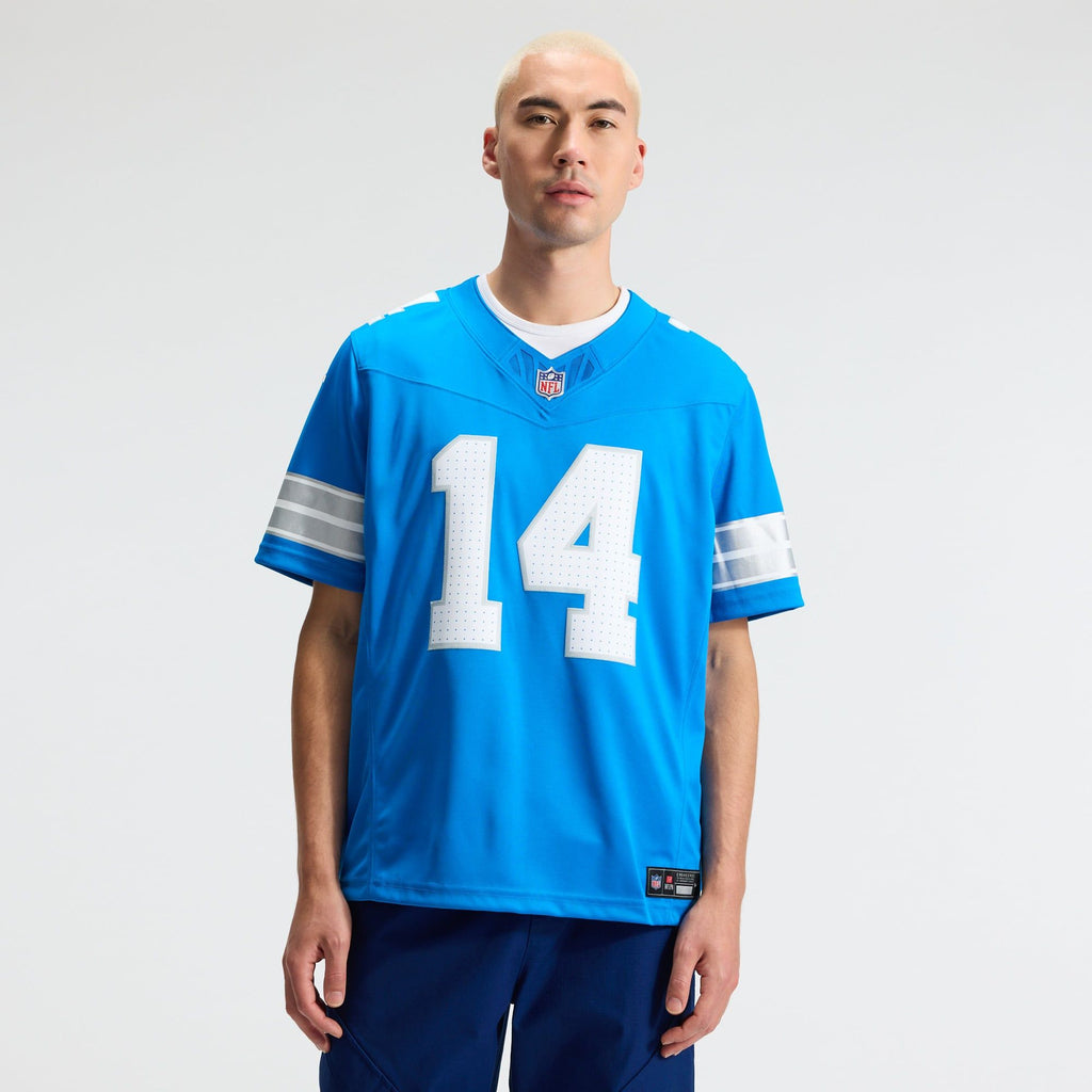Men's Detroit Lions Amon Ra St Brown Nike Blue Team Vapor Fuse Stitched Limited Jersey
