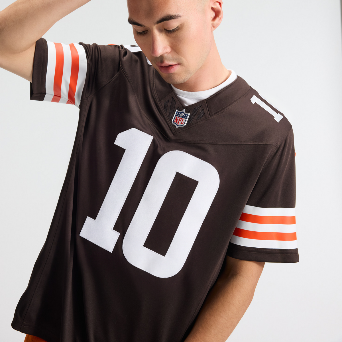Men's Cleveland Browns Quinshon Judkins Nike Brown Team Vapor Fuse Stitched Limited Jersey