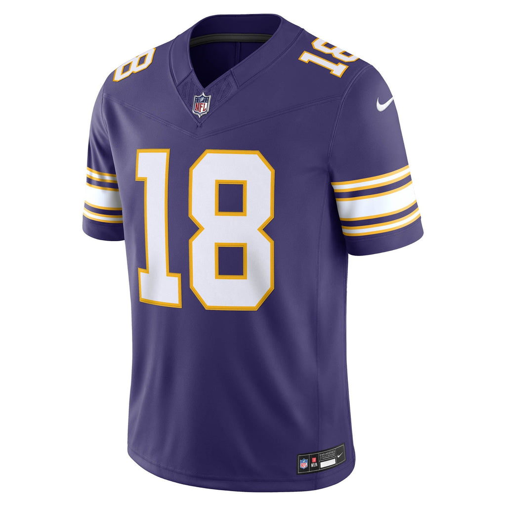 Men's Minnesota Vikings Justin Jefferson Nike Purple Alternate Classic Vapor Fuse Stitched Limited Jersey