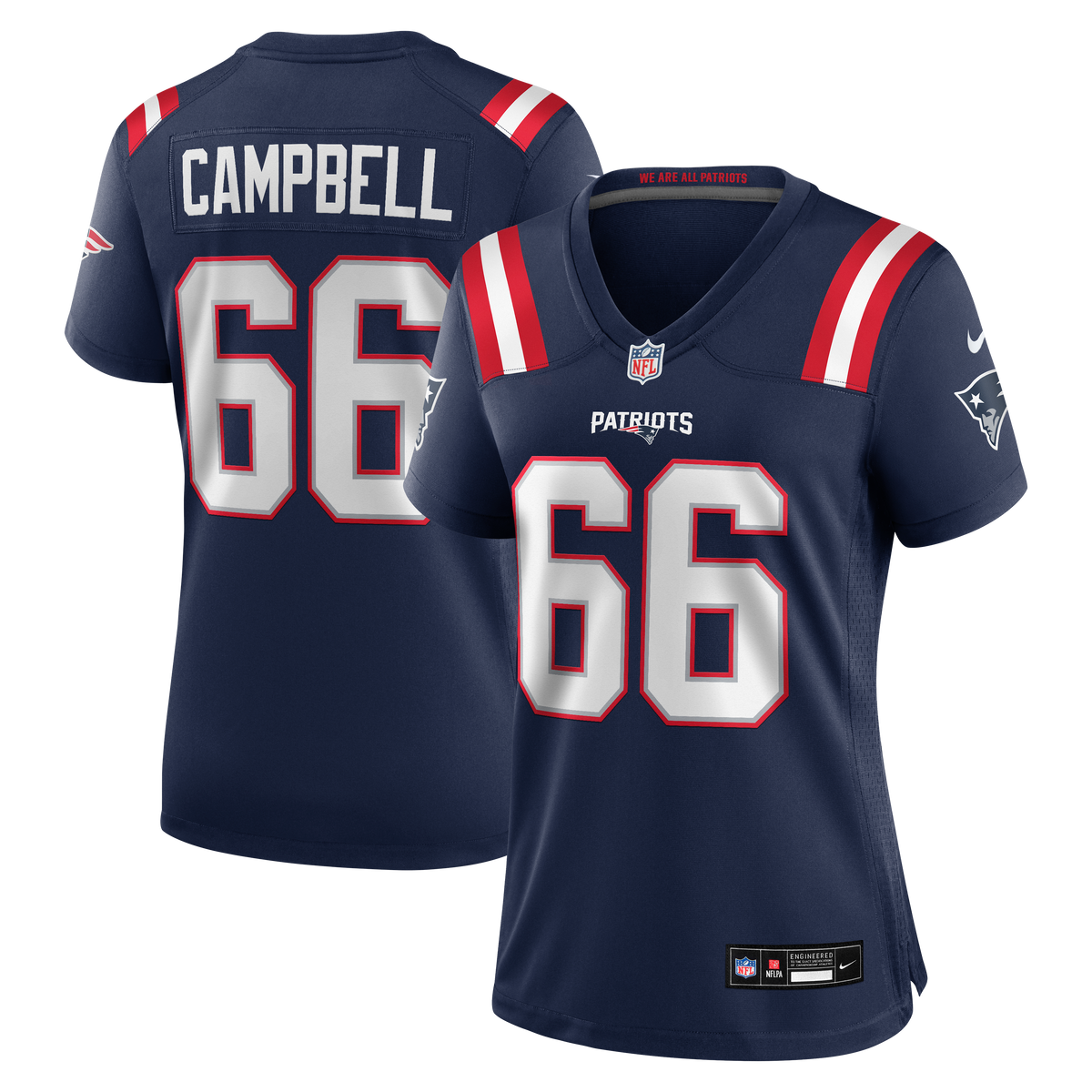 Women's New England Patriots Will Campbell Nike Navy Team Game Jersey