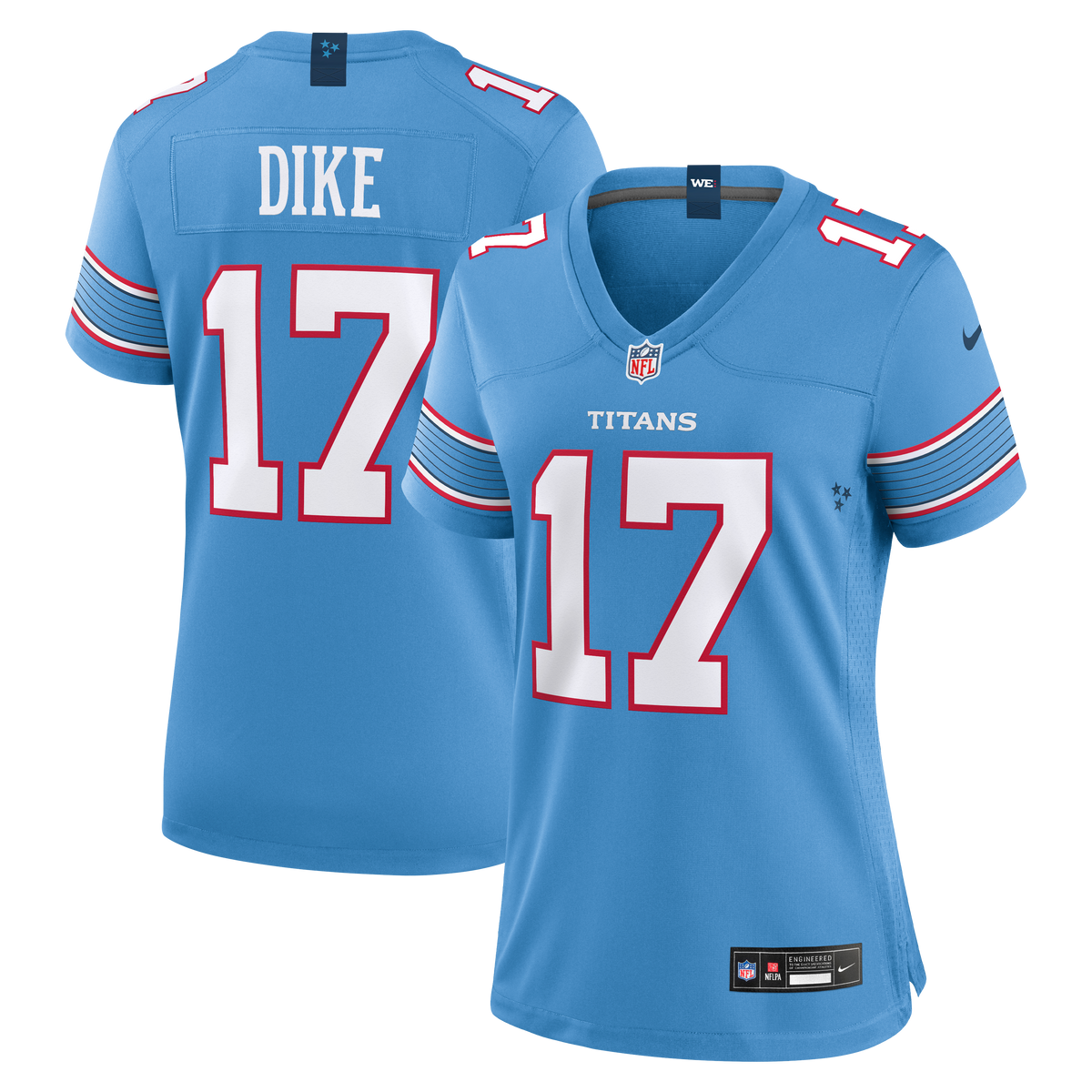 Women's Tennessee Titans Chimere Dike Nike Light Blue Team Game Jersey