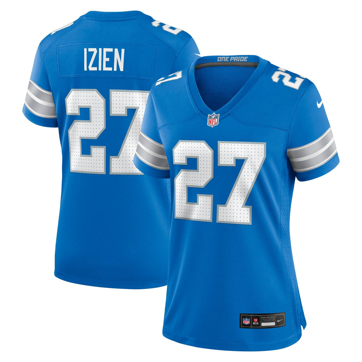 Women's Detroit Lions Christian Izien Nike Blue Team Game Jersey