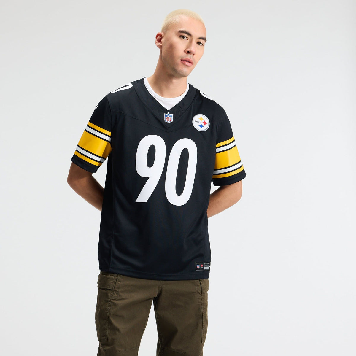 Men's Pittsburgh Steelers Tj Watt Nike Black Team Vapor Fuse Stitched Limited Jersey