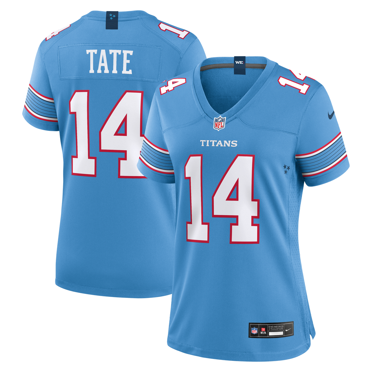 Women's Tennessee Titans Carnell Tate Nike Light Blue Team Game Jersey