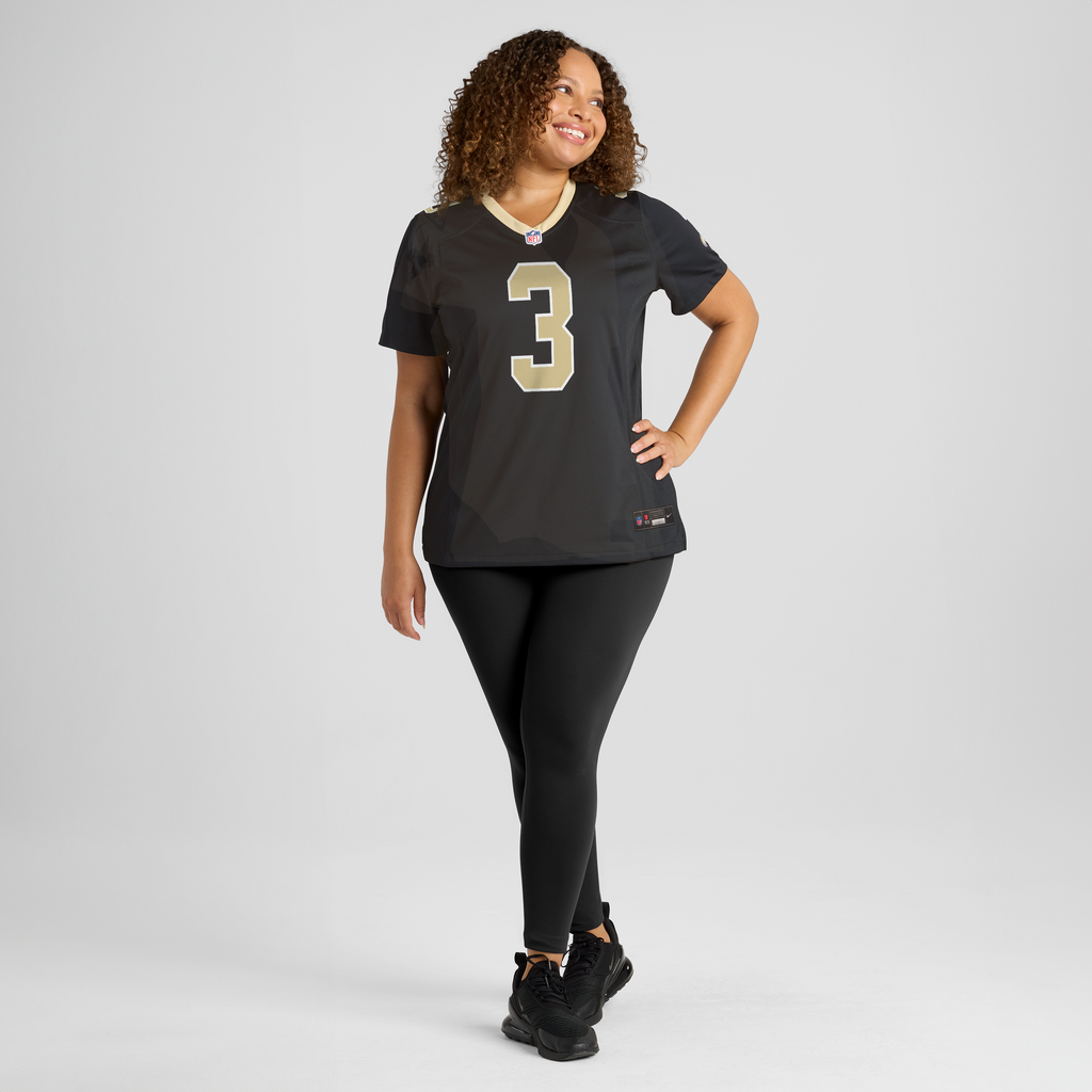 Women's New Orleans Saints Travis Etienne Jr Nike Black Team Game Jersey