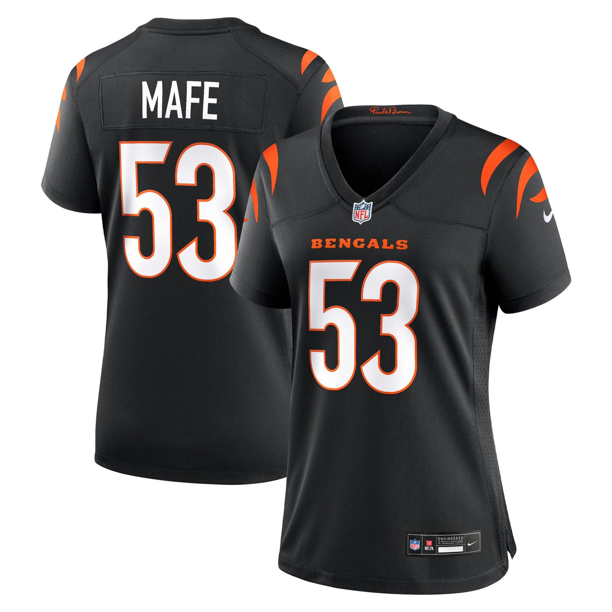 Women's Cincinnati Bengals Boye Mafe Nike Black Team Game Jersey