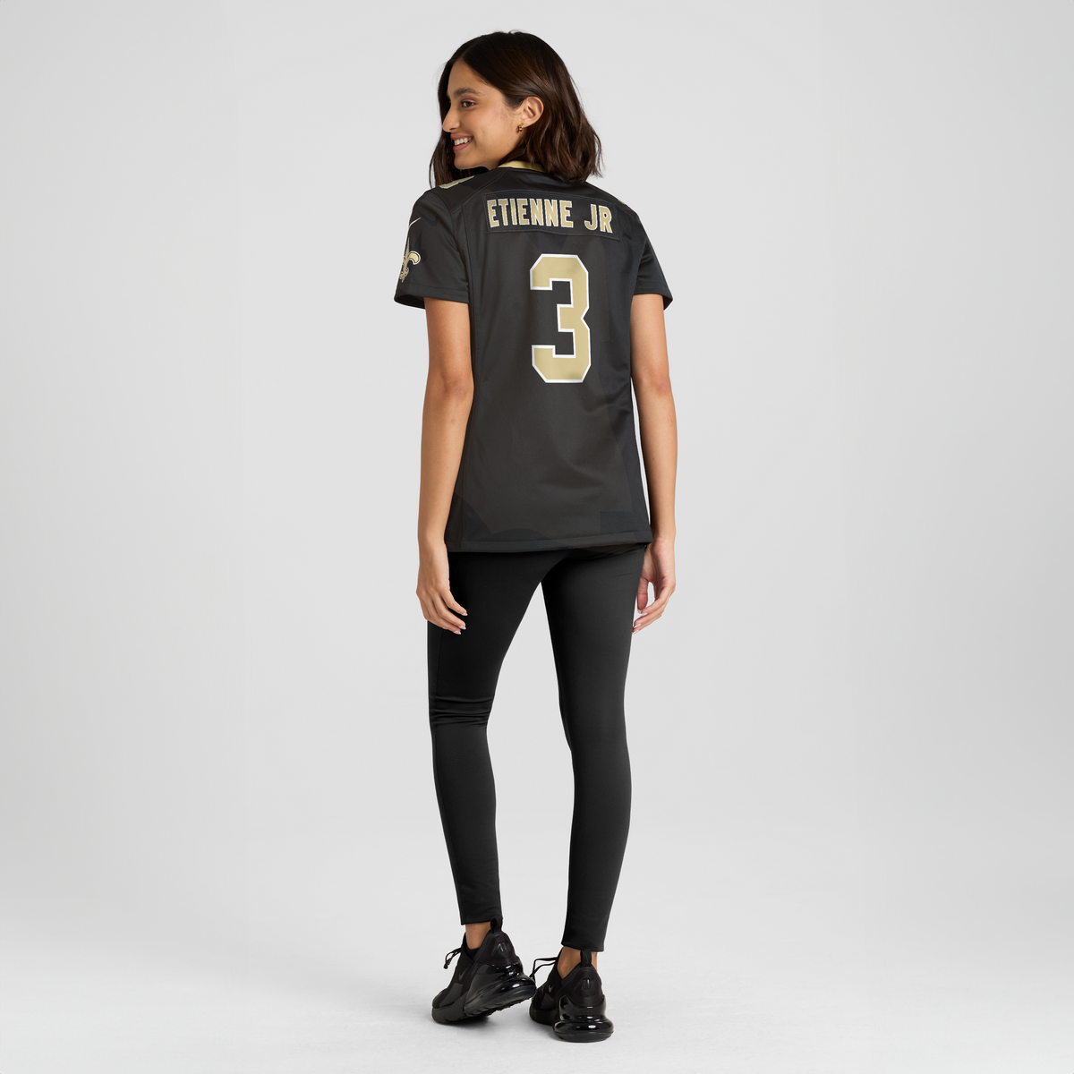 Women's New Orleans Saints Travis Etienne Jr Nike Black Team Game Jersey