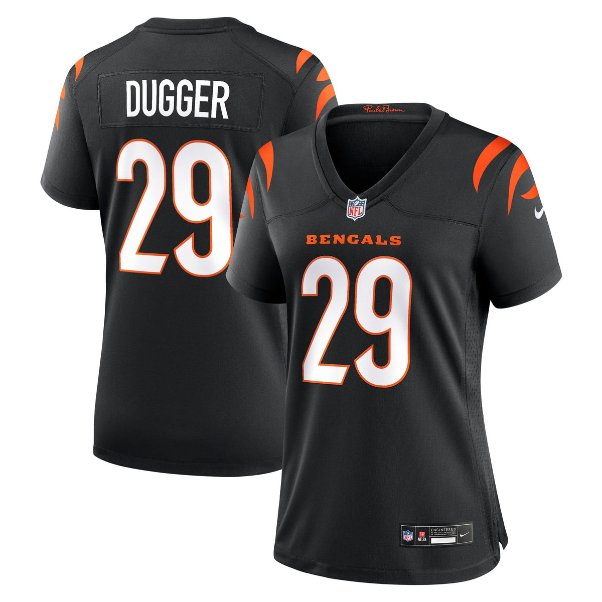Women's Cincinnati Bengals Kyle Dugger Nike Black Team Game Jersey