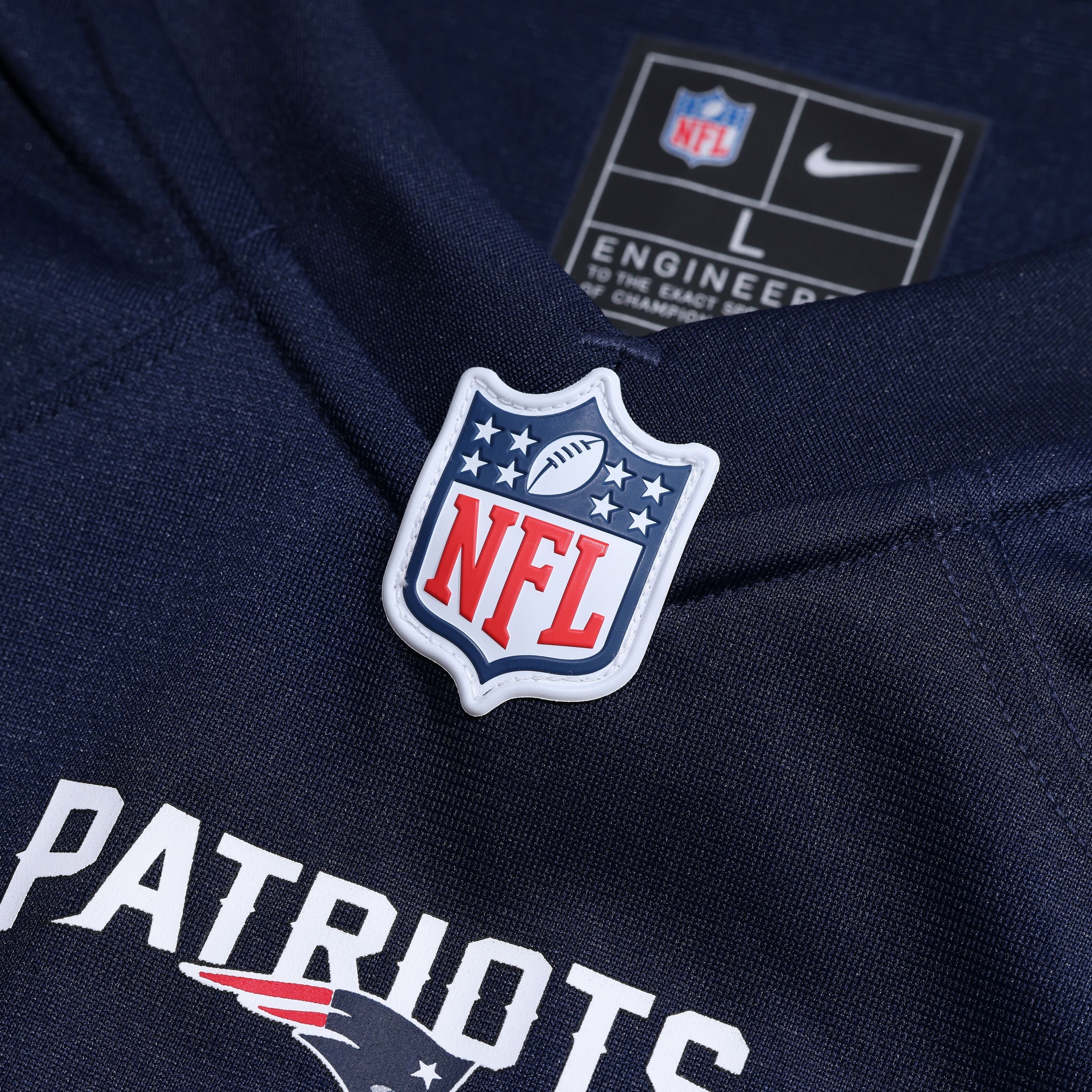 Men's New England Patriots Caleb Lomu Nike Navy 2026 Nfl Draft First Round Pick No 28 Team Game Jersey