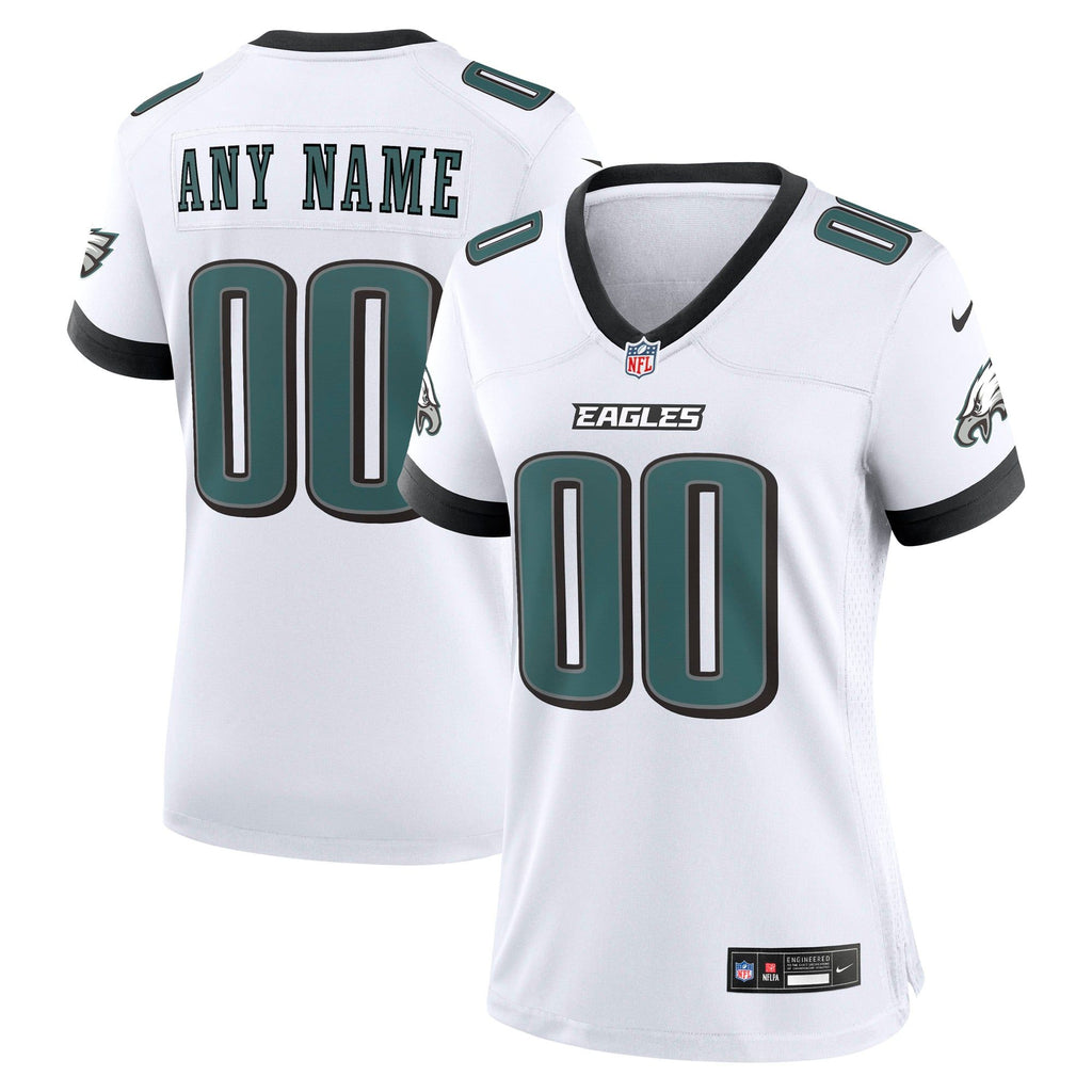 Women's Philadelphia Eagles Nike White Team Custom Game Jersey