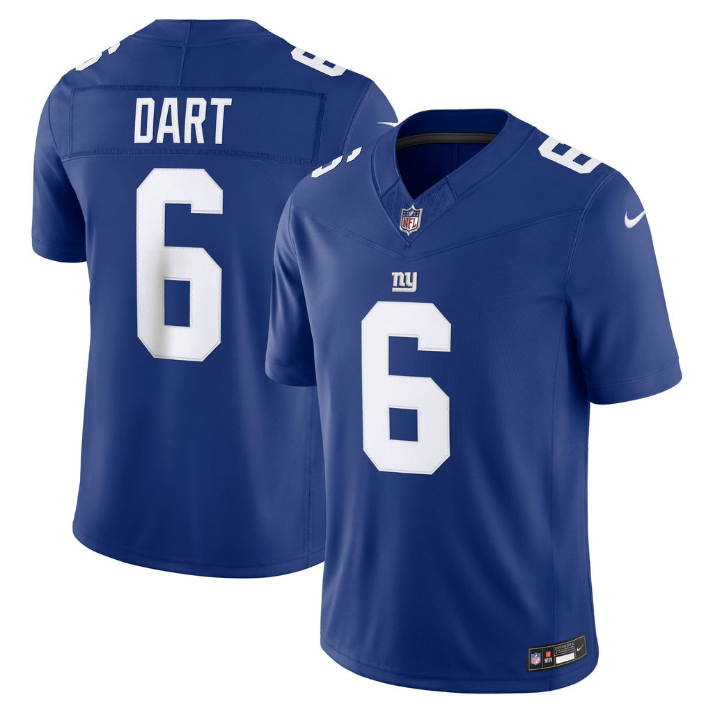Men's New York Giants Jaxson Dart Nike Royal Team Vapor Fuse Stitched Limited Jersey