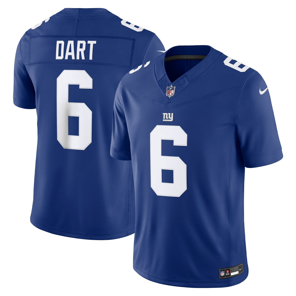 Men's New York Giants Jaxson Dart Nike Royal Team Vapor Fuse Stitched Limited Jersey