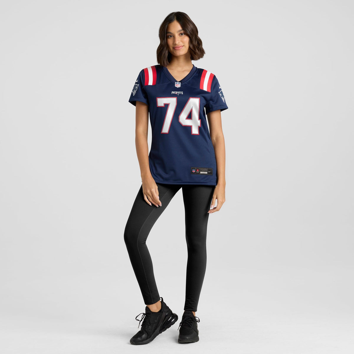 Women's New England Patriots Caleb Lomu Nike Navy Team Game Jersey