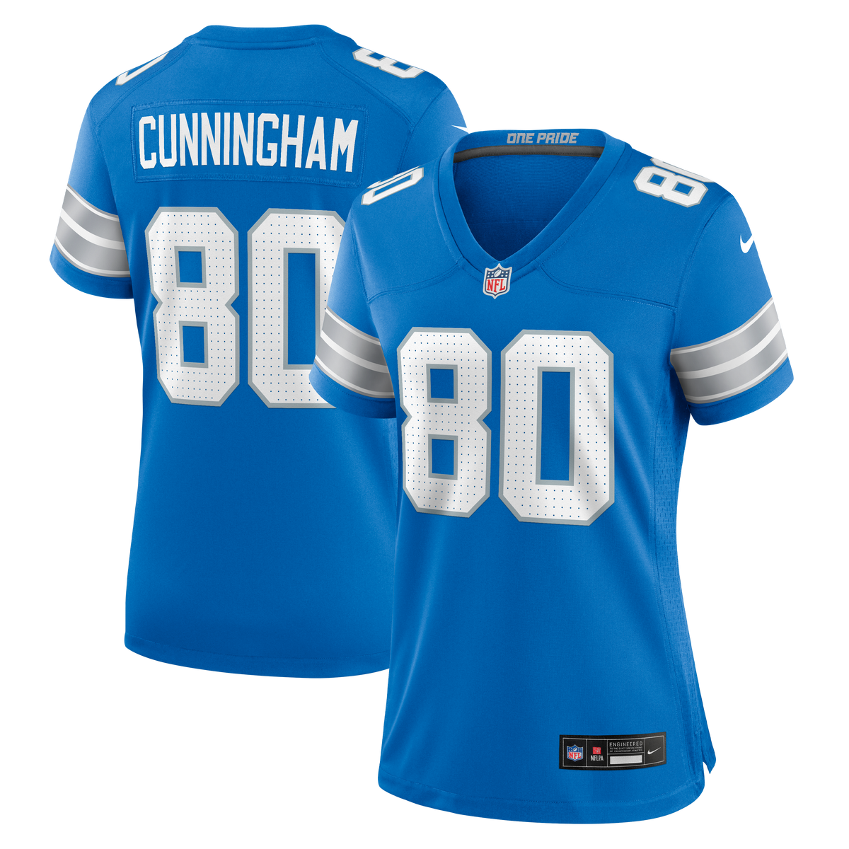 Women's Detroit Lions Malik Cunningham Nike Blue Team Game Jersey