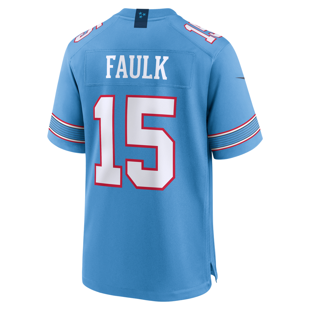 Men's Tennessee Titans Keldric Faulk Nike Light Blue Team Game Jersey
