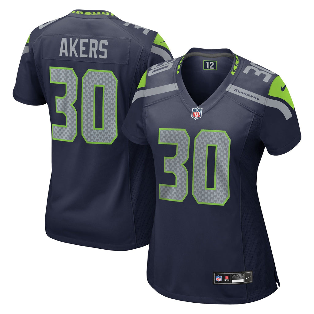 Women's Seattle Seahawks Cam Akers Nike College Navy Team Game Jersey
