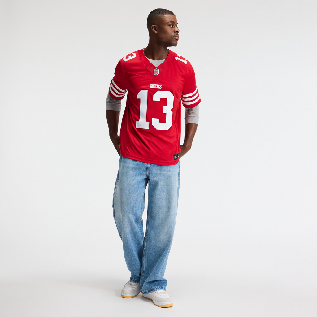 Men's San Francisco 49Ers Brock Purdy Nike Scarlet Team Vapor Fuse Stitched Limited Jersey