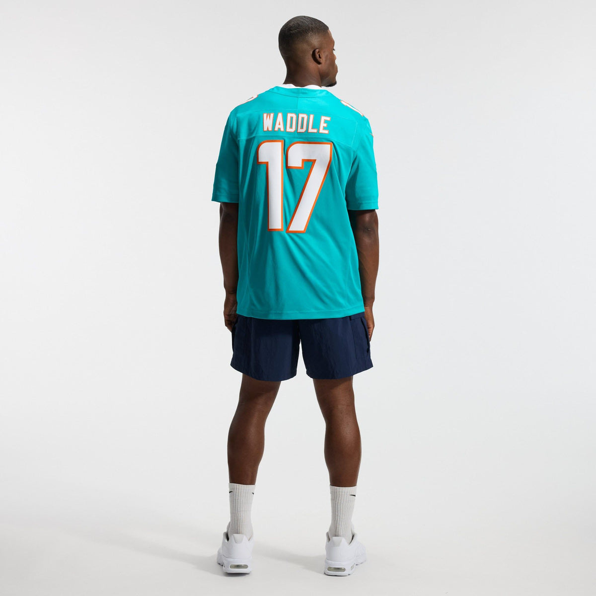 Men's Miami Dolphins Jaylen Waddle Nike Aqua Team Vapor Fuse Stitched Limited Jersey