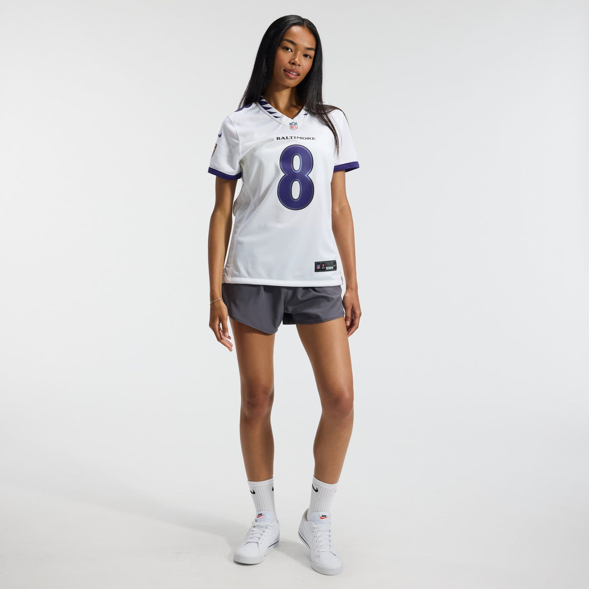 Women's Baltimore Ravens Lamar Jackson Nike White Game Jersey