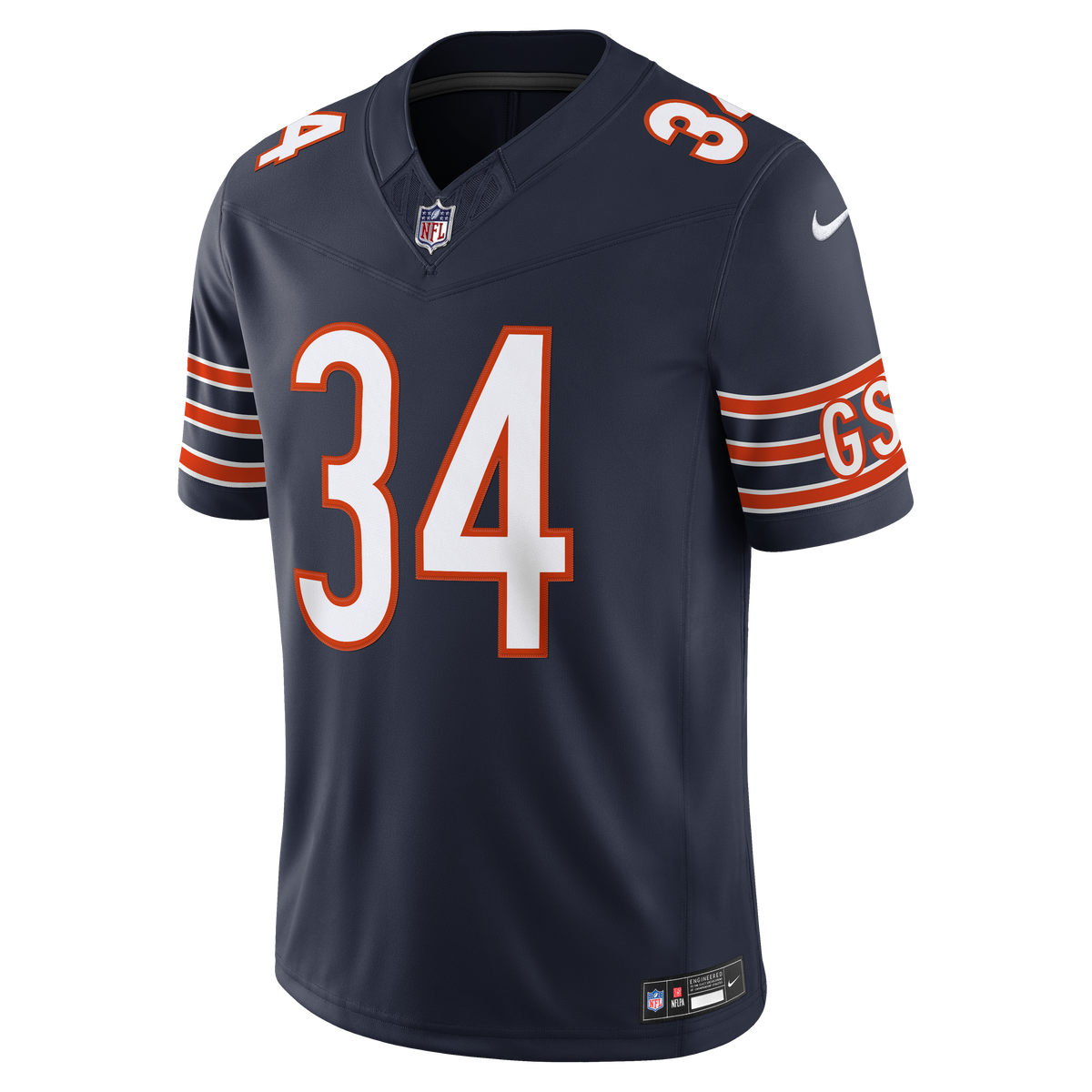 Men's Chicago Bears Walter Payton Nike Navy Vapor Fuse Stitched Retired Limited Jersey