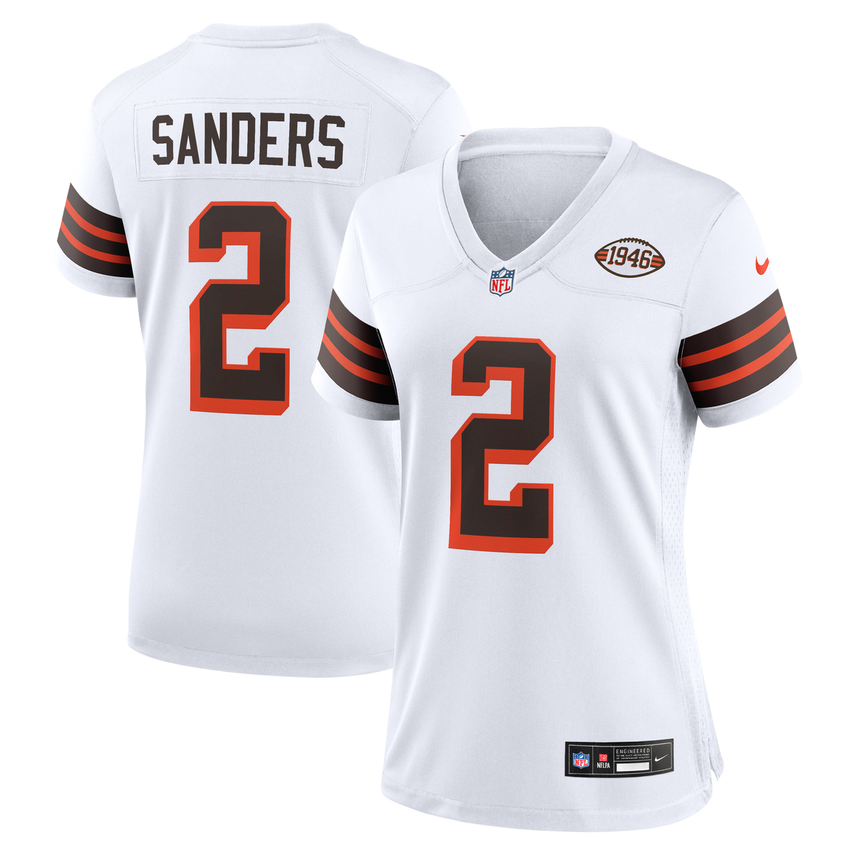 Women's Cleveland Browns Shedeur Sanders Nike White Alternate Game Jersey