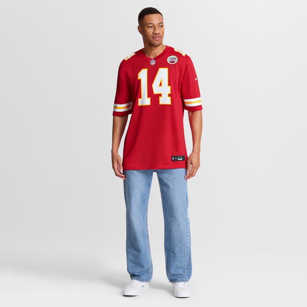 Men's Kansas City Chiefs Garrett Nussmeier Nike Red Game Jersey